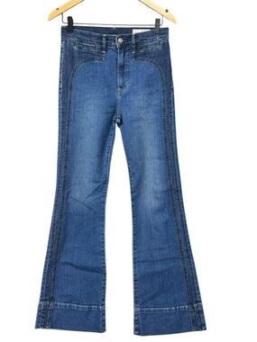 GAP High Rise '70s Flare Denim Trouser Western Chaps Coastal Cowgirl Jeans 27